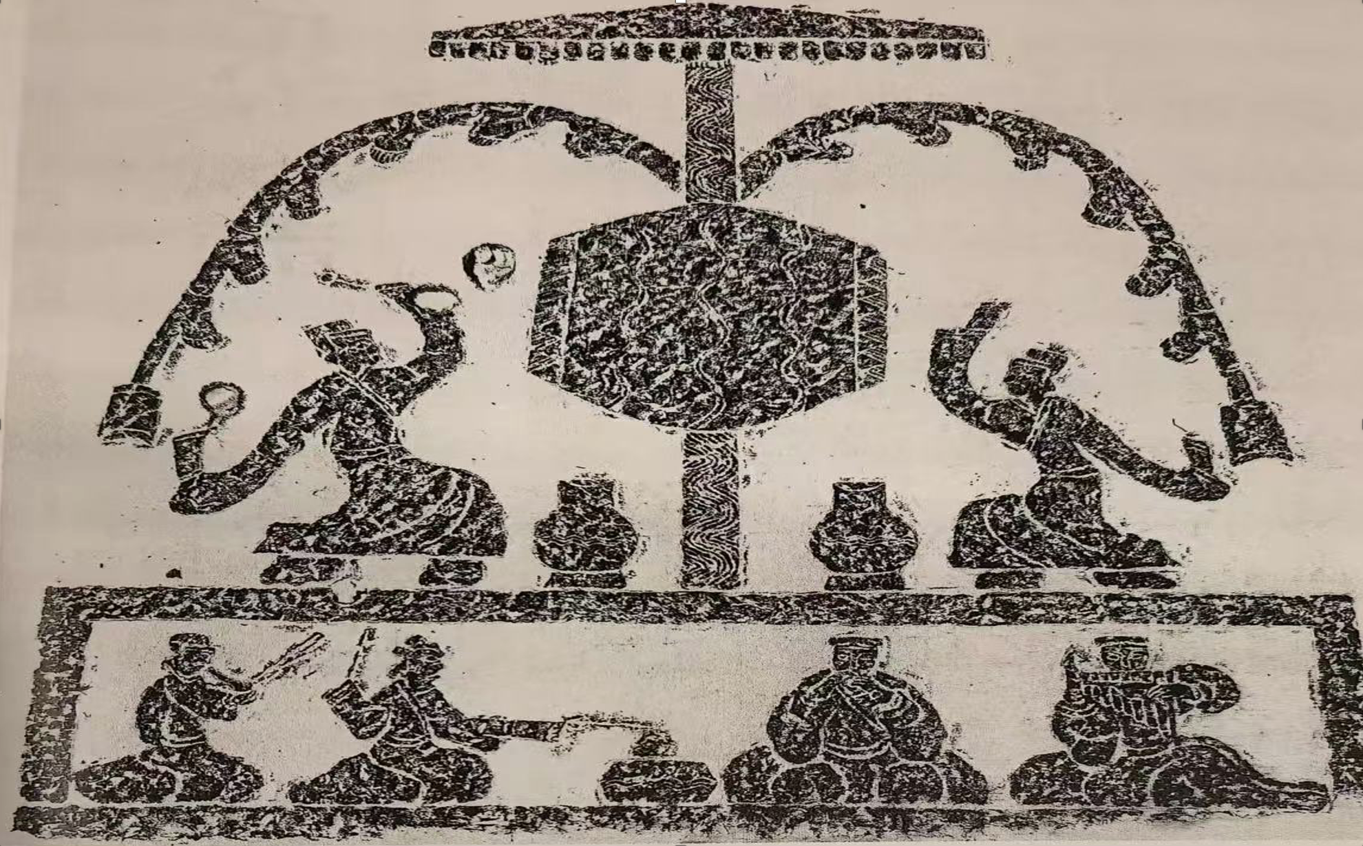 东汉建鼓舞石祠右壁画像石